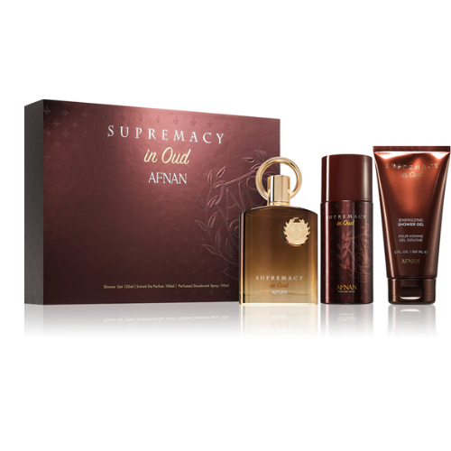 Afnan Supremacy in Oud Gift Set (EDP 100ml + SG 150ml + Deo 150ml)